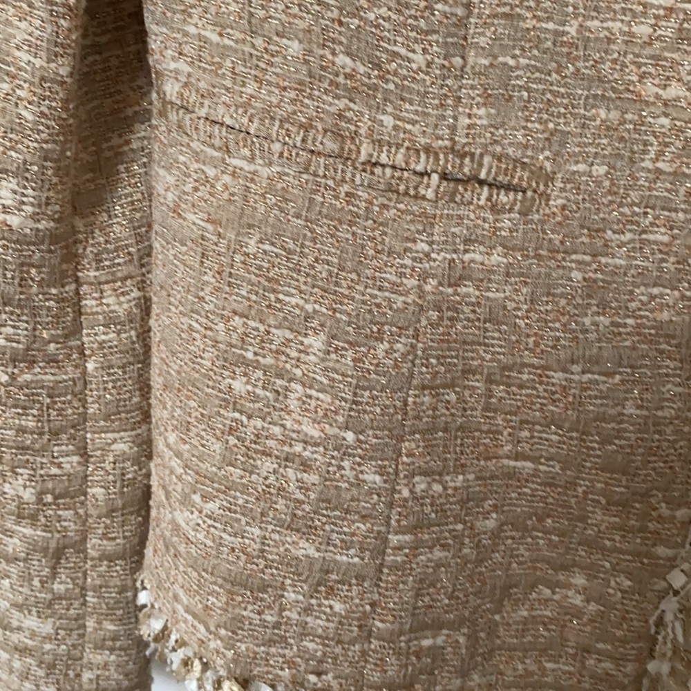Jones New York Boucle Tweed Fringe Jacket Blazer Size 4 - Picture 5 of 8